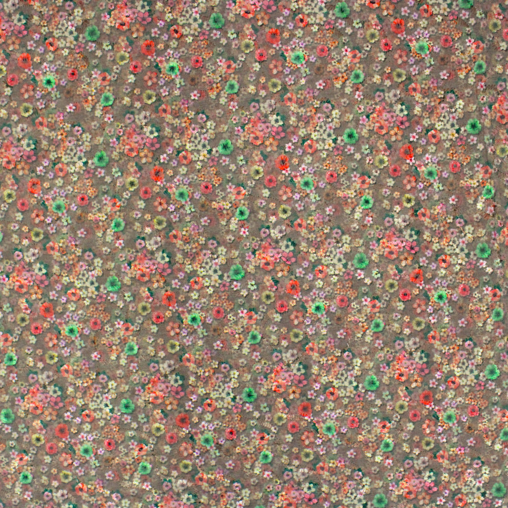 Per Metre Embroidered Cotton Lawn , 45" Wide - BROWN