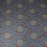 3 Metres Printed Cashmere Effect Fabric, (BLUE PAISLEY) 45