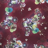 Printed Dress Making Satin, 55" Wide- MAROON