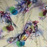 Printed Dress Making Satin, 55" Wide- CREAM