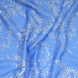 3 Metre, Luxury Dressmaking Viscose , (BLUE & WHITE) 55" Wide