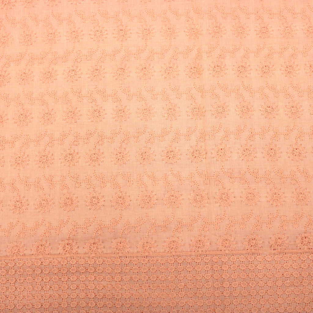 3 Metre Broderie Anglaise Floral Cotton - 45" Wide - Floral Orange