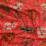 3 Metres High Quality Floral Rayon - Tree - 45" Wide Red