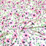 Printed Dress Making Satin, 55" Wide- Pink Watercolour