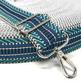 Per Metre Textured Stripe Webbing, BLUE & GREEN- 40mm