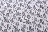 Joann - Black & White Flowers, Brushed Cotton