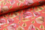 100% Rayon Fabric, Floral Leaves 