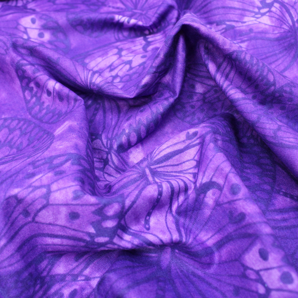 100% Premium Tye-Dye Quilting Cotton - Melody Collection 'Purple'