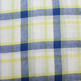 3FOR12 Premium Quality, Fashion Chequered Linen 54" Wide Blue & Yellow
