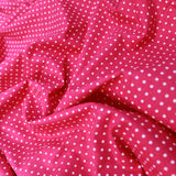 100% Cotton Poplin 'Small Polka Dots' 44" Wide Fuchsia Pink
