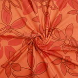 3FOR5 Orange Collection Crepe, 'Animated Floral', 60" Wide