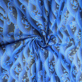 100% Premium Oriental Cotton 60" Wide "Blue Waves"