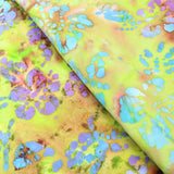 Batik Fabric, Large Floral, 45" Wide