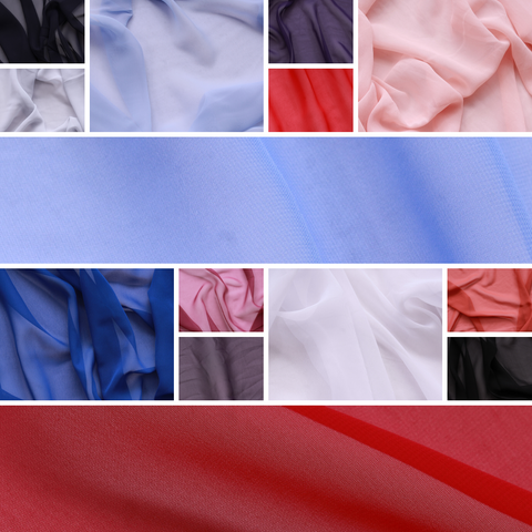 Premium 100% Polyester Plain Georgette, Approx 60" (150cm) Wide, Available In 15 Colours