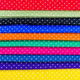 Pound A Metre 5 Fat Quarters 10x1 Polka Dot Cotton Poplin Bundle - 44” Wide (Bright)