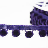 Per Metre Pompom Trim - 28mm ball fringe - Purple