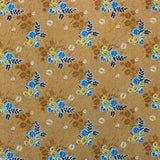 5 Metre, Luxury Floral Printed Cotton , (GOLDEN) 36" Wide