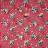 5 Metre, Luxury Floral Printed Cotton , (RED) 36