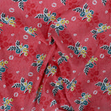 5 Metre, Luxury Floral Printed Cotton , (RED) 36" Wide