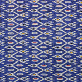5 Metre, Luxury Zigzag Printed Cotton , (BLUE) 36" Wide
