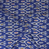 5 Metre, Luxury Zigzag Printed Cotton , (BLUE) 36" Wide