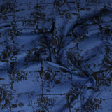 Per Metre, Digital Cotton Poplin, (BLUE FLORAL) - 45" Wide
