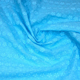 3 Metre Broderie Anglaise Floral Cotton - 45" Wide - Floral Blue