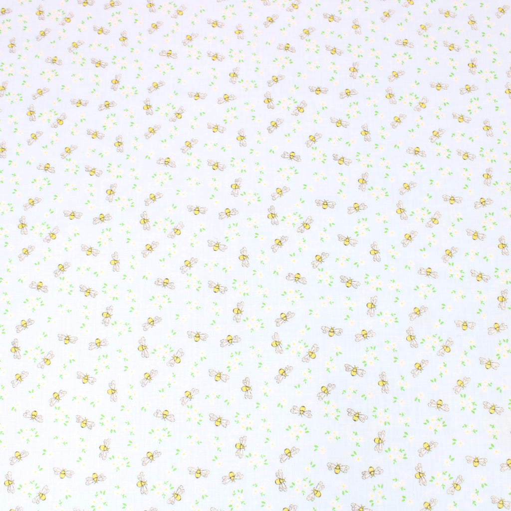 Per Metre, Printed Poly Cotton, 'Bee' - 45" Wide