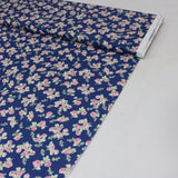 Per Metre Navy Floral Print, Digital Cotton, 36" Wide - Navy