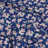 Per Metre Navy Floral Print, Digital Cotton, 36" Wide - Navy