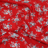 Per Metre Floral Print, Digital Cotton, 36" Wide - RED