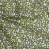 Per Metre Floral Print, Quilting Cotton, 36" Wide - PALE GREEN