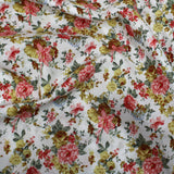 Per Metre Floral Print, Cotton Lawn, 55" Wide - WHITE & PINK