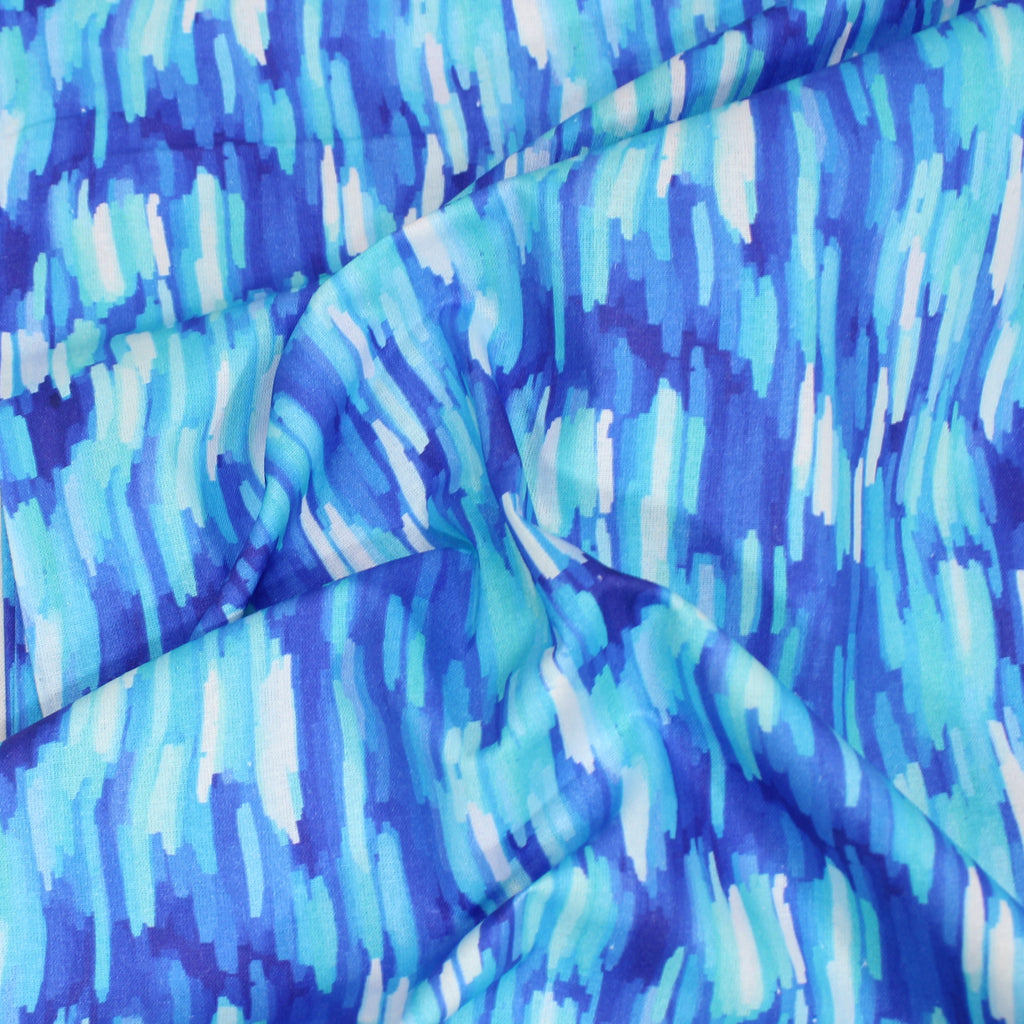 Per Metre Digital Print 100% Cotton - 44" Wide - Colourful Blue