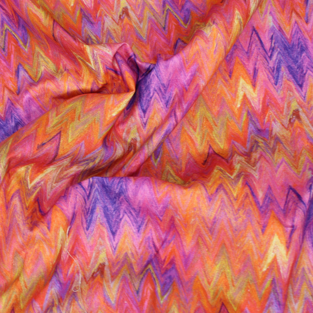 Per Metre Digital Print 100% Cotton - 44" Wide - Colourful Red & Purple