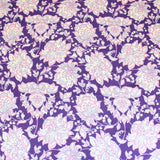 Printed Dress Making Satin, 55" Wide- Purple Floral