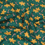 Per Metre Digital Print 100% Christmas  Cotton - 44" Wide - Gingerbread Man