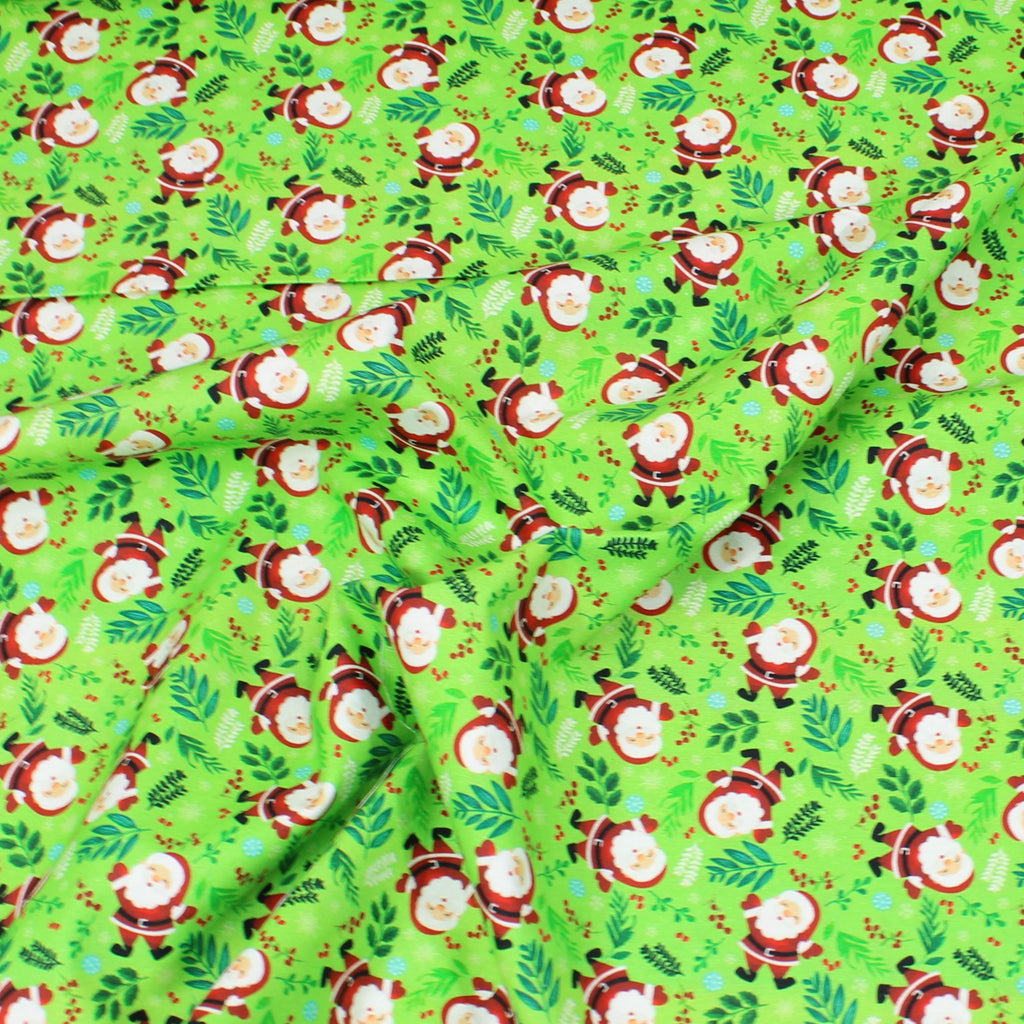 Per Metre Digital Print 100% Christmas  Cotton - 44" Wide - Small Santa