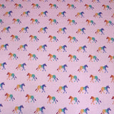 3 Metre, Printed Poly Cotton, (PINK HORSES) 45
