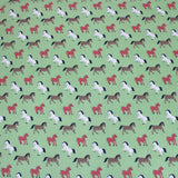 3 Metre, Printed Poly Cotton, (GREEN HORSES) 45