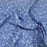 Per Metre Floral Butterfly Print, Quilting Cotton, 36" Wide - Blue