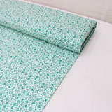 Per Metre Floral Butterfly Print, Quilting Cotton, 36" Wide - White & Green