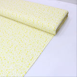 Per Metre Floral Butterfly Print, Quilting Cotton, 36" Wide - White & Yellow