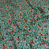 5 Metre, Oriental Inspired Floral Cotton , (GREEN) 36" Wide