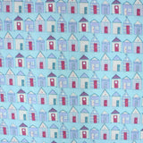 Per metre Quilting Cotton, 'Blue with houses' - 45" Wide