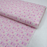 Per metre Quilting Cotton, 'Pink with houses' - 45