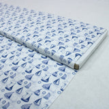 Per metre Quilting Cotton, 'Navy and white boats' - 45" Wide