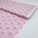Per metre Quilting Cotton, 'Pink buses' - 45