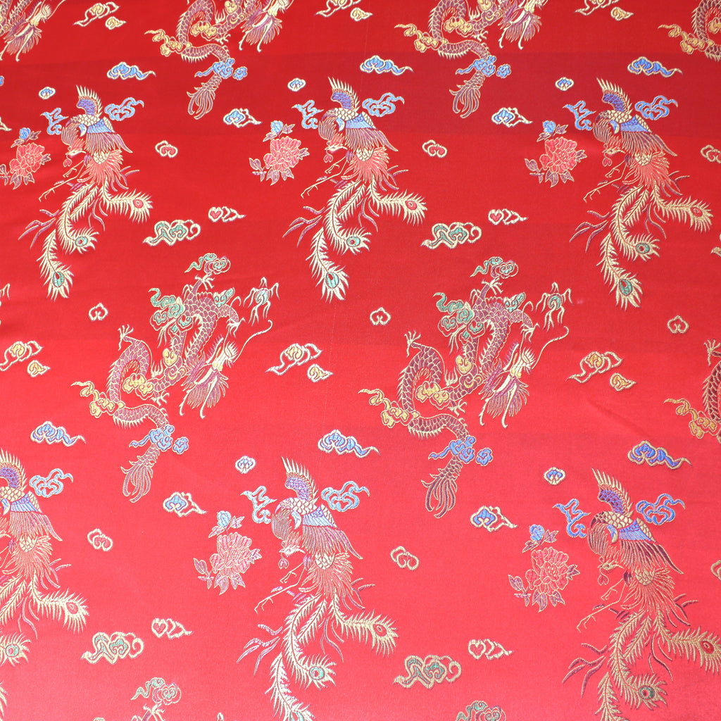 Per Metres Oriental Chinese Brocade - 45" Wide - RED