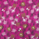 5 Metre, Luxury Squared Floral Printed Cotton , (PINK) 36" Wide